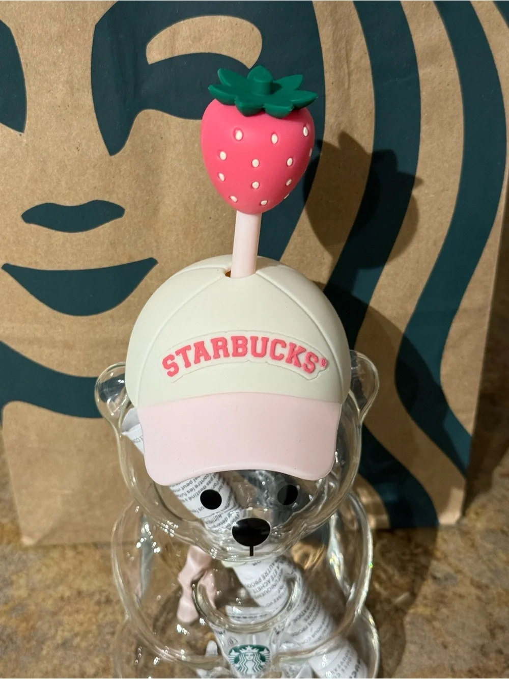 🩷New Starbucks Pink Bearista Glass Cup (Exclusive)
